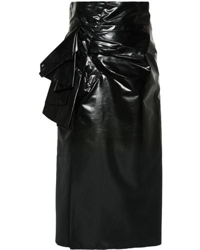 Maison Margiela Coated Midi Skirt - Black