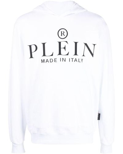 Philipp Plein Hoodie en coton à logo imprimé - Blanc