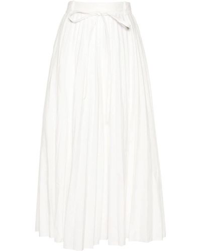 JOSEPH Plissé-effect Linen-blend Skirt - White