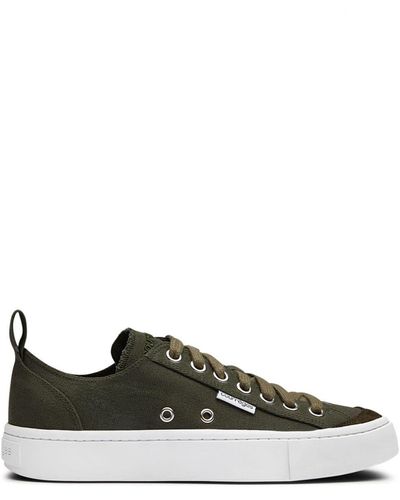 Courreges Logo-embroidered Canvas Trainers - Green