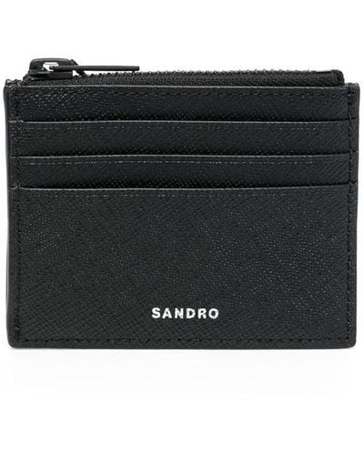Sandro Logo-lettering Leather Wallet - Black