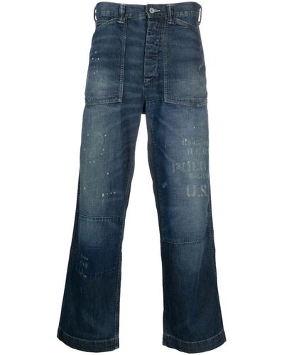 Polo Ralph Lauren Weite Jeans im Distressed-Look - Blau