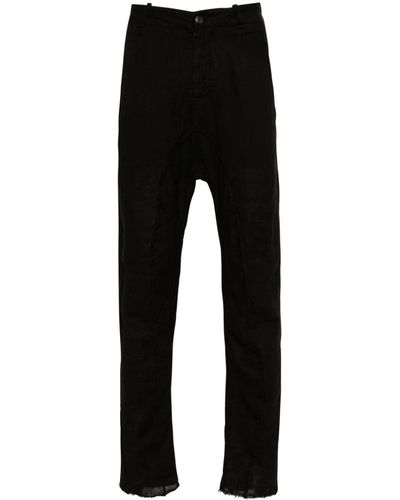 Masnada Drop-crotch Linen Trousers - Black