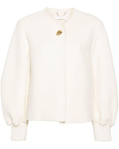 Chloé Wool Blend Short Coat - White