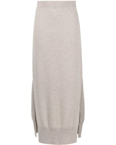 Barrie High-waist Cashmere Maxi Skirt - White