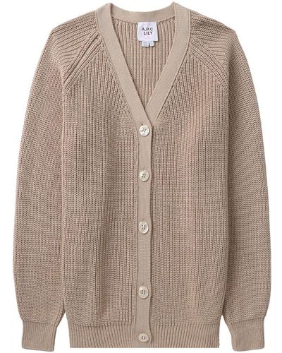 A.P.C. Button-fastening V-neck Cardigan - Natural