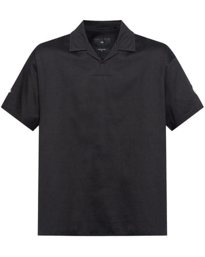 Y-3 Rm Short-sleeved Cotton Polo Shirt - Black