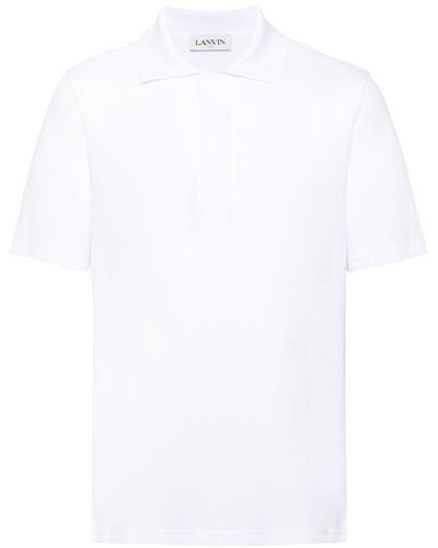 Lanvin Pikee-Poloshirt mit Logo-Stickerei - Weiß