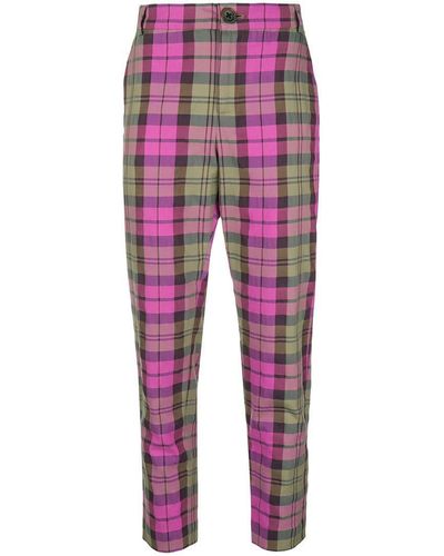 Vivienne Westwood Anglomania Boy Tartan Trousers - Pink