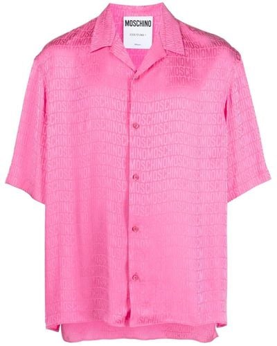 Moschino Camisa con monograma en jacquard - Rosa