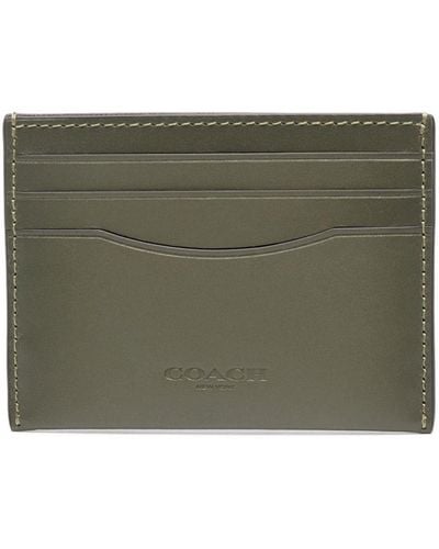COACH Log-debossed Leather Card Holder - Green