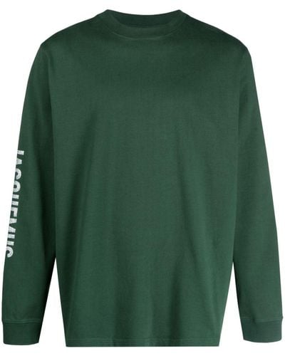 Jacquemus T-shirt a maniche lunghe con stampa - Verde