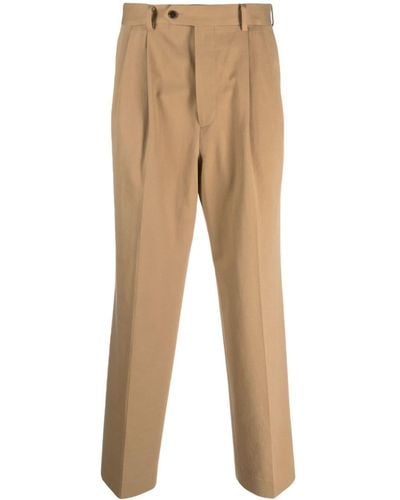 AURALEE Straight-leg Cotton Trousers - Natural