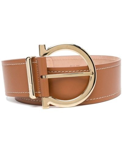 Ferragamo Gancini-buckle Leather Belt - Brown