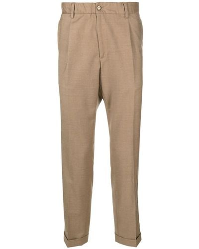 Briglia 1949 Pressed-crease Button-fastening Tapered Pants - Natural