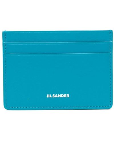 Jil Sander Logo-print Leather Cardholder - Blue