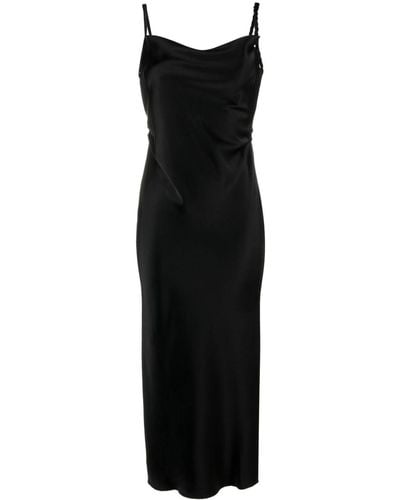 Nanushka Satijnen Midi-jurk - Zwart
