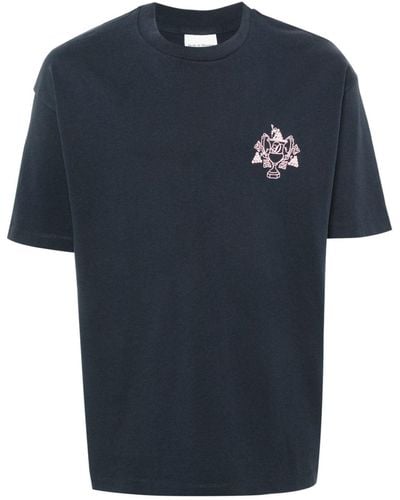 Drole de Monsieur T-Shirt mit Blason-Print - Blau