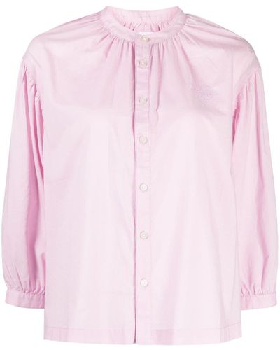 Chocoolate Embroidered-logo Cotton Blouse - Pink