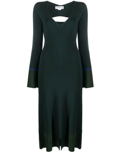 Victoria Beckham Cut-out Knitted Midi Dress - Black