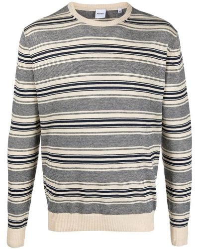 Aspesi Striped Knitted Jumper - Grey