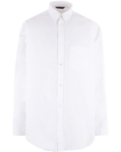 Balenciaga Logo-print Cotton Shirt - White