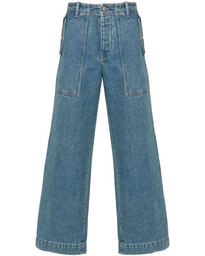 Maison Kitsuné Low-rise Wide-leg Jeans - Blue