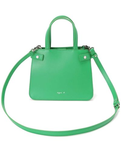 agnès b. Logo-print Leather Tote Bag - Green