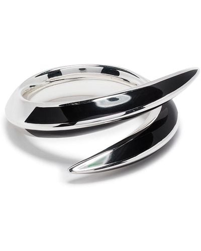 Shaun Leane Sabre Deco Silver And Ceramic Ring - White