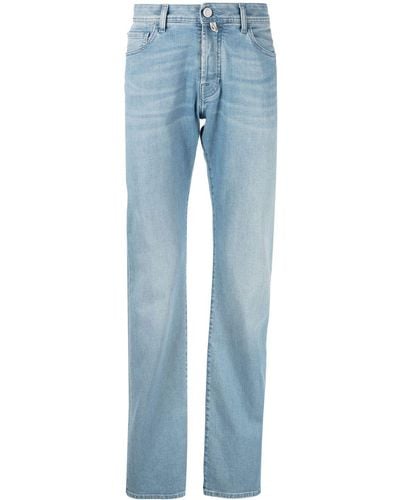 Billionaire Halbhohe Straight-Leg-Jeans - Blau