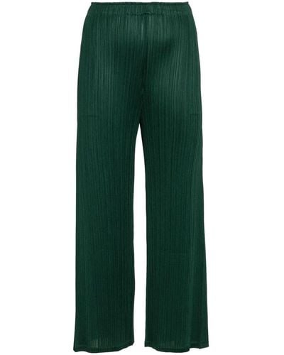 Pleats Please Issey Miyake March Wide-leg Cropped Trousers - Green