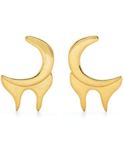 Liya Melt Detail Earrings - Metallic