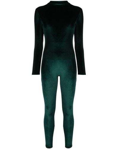 Atu Body Couture Velvet High-neck Jumpsuit - Black