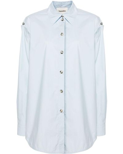 Nanushka Weeko Cotton Shirt - Blue