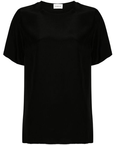 P.A.R.O.S.H. Silk Short-sleeved Blouse - Black