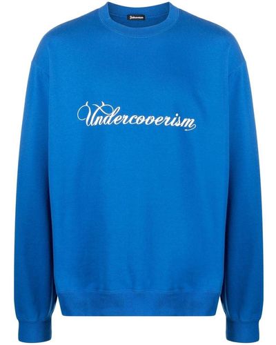 Undercoverism Logo-print Cotton Sweater - Blue