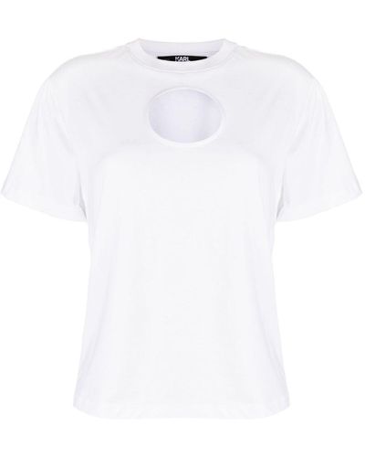 Karl Lagerfeld Uitgesneden T-shirt - Wit