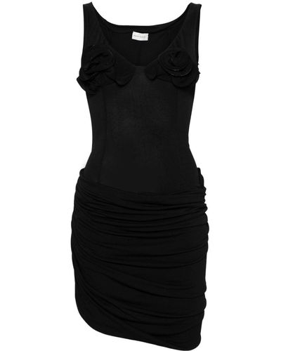 Magda Butrym Floral-appliqué Mini Dress - Black