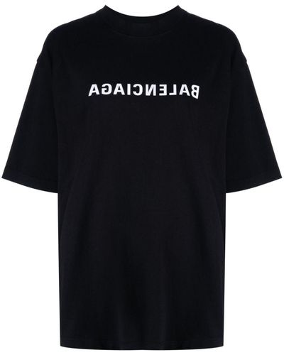 Balenciaga Logo-print Cotton T-shirt - Black