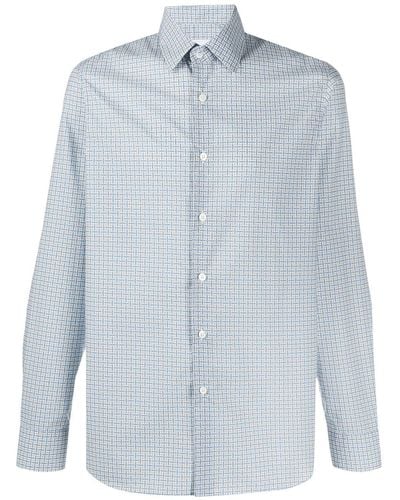 Prada Camisa de botones con estampado geométrico - Azul