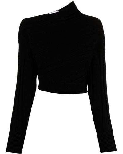 Acler Hadlow Cropped Sweater - Black