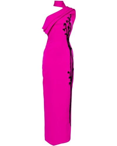 Saiid Kobeisy Bead-embellished One-shoulder Gown - Pink