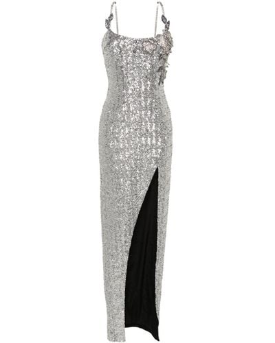 Balmain Sequin-embellished Maxi Dress - Grey
