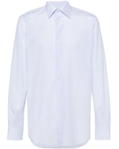 BOGGI Striped Poplin Shirt - White