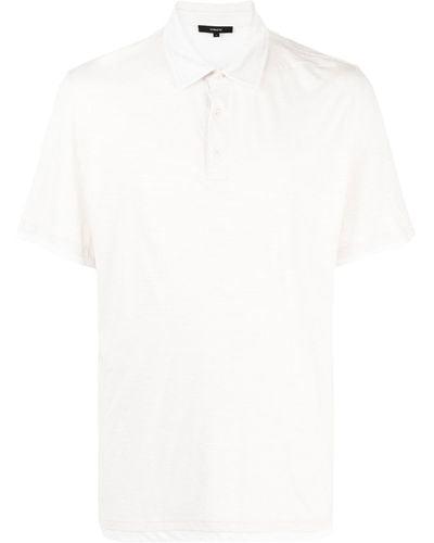 Vince Stripe-print Cotton Polo Shirt - White
