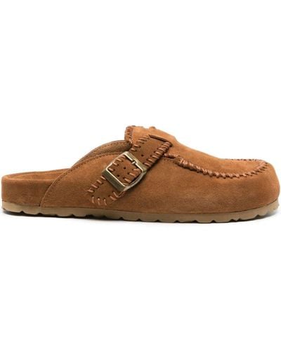 SCAROSSO Cheyenne Suede Slippers - Brown