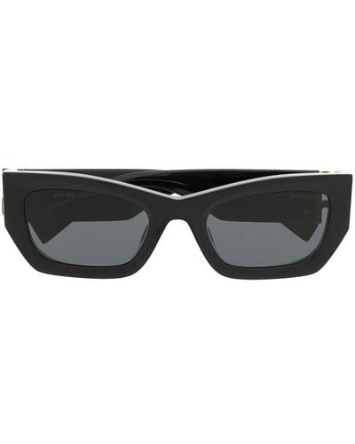 Miu Miu Logo-plaque Rectangular Sunglasses - Black