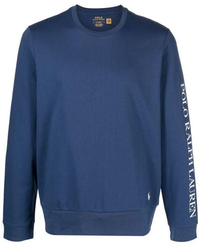 Polo Ralph Lauren Sweater Van Katoenblend Met Logoprint - Blauw