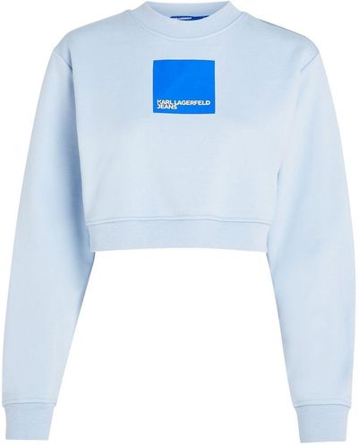 Karl Lagerfeld Sweater Met Logoprint - Blauw