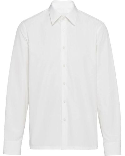 Prada Triangle-logo Cotton Shirt - White